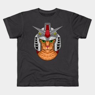 Kitty Gundam: Meowtastic Helmet Design Kids T-Shirt